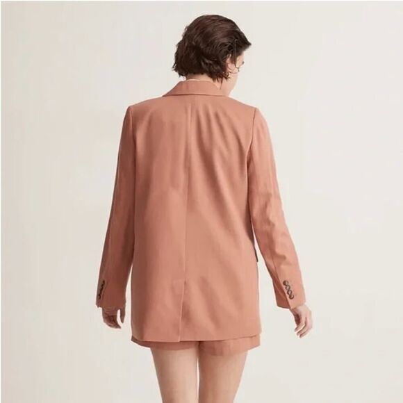 New! Madewell The Larsen Blazer in Drapeweave in rose, size S - Picture 3 of 16